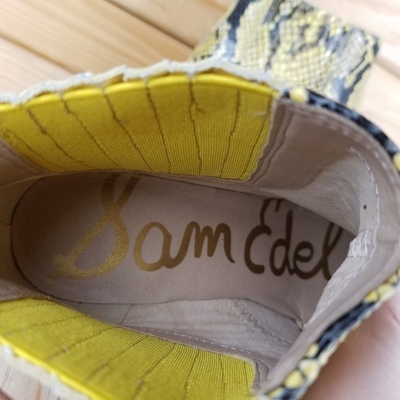 Leather Snake Print Western Ankle Boots 6 US Booties Slip-on NEW Sam Edelman - Picture 6 of 10